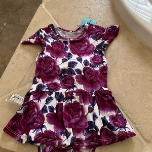 New in package Posh Peanut Violet short sleeve bodysuit twirl